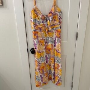 Anthropologie Yellow and Purple Floral Dress